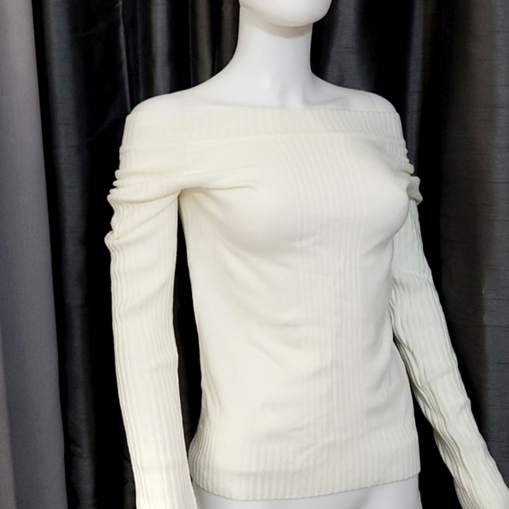 Off The Shoulder Ivory Sweater